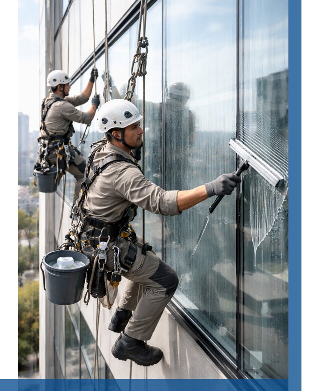 Мойка окон альпинистами в Нальчике от 4663 р. | ВЫСОТНИК-Нль