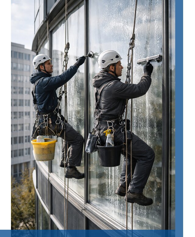 Мойка панорамных окон в Нальчике от 363 р. заказать у ВЫСОТНИК-Нль