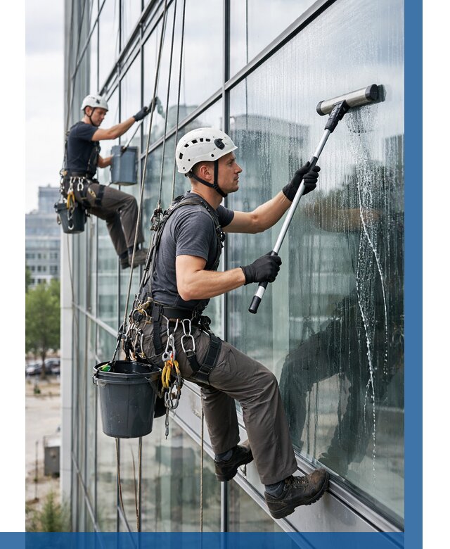 Мойка витражей альпинистами в Нальчике от 725 р. под ключ|ВЫСОТНИК-Нль