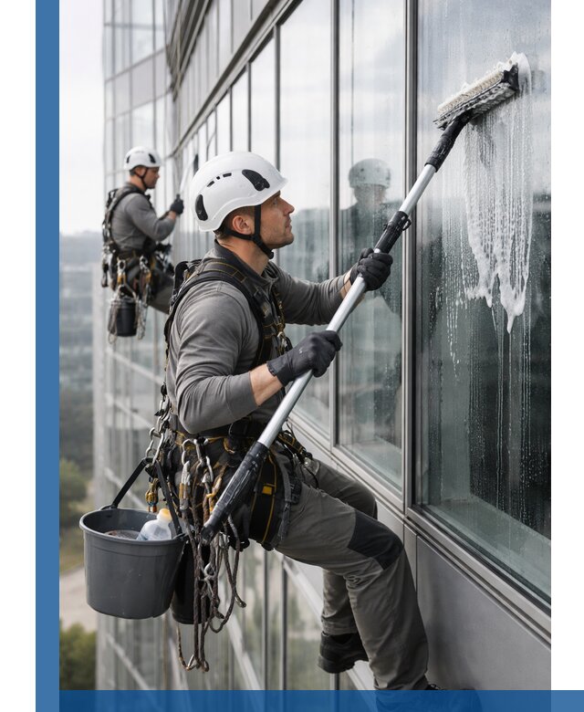 Высотная мойка сплошного остекления с выездом в Нальчике