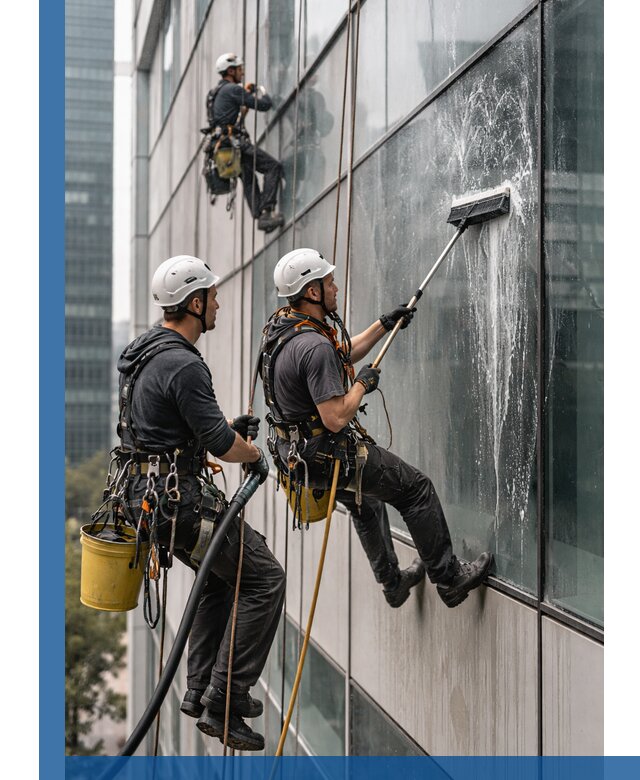 Профессиональная высотная мойка фасадов зданий в Нальчике