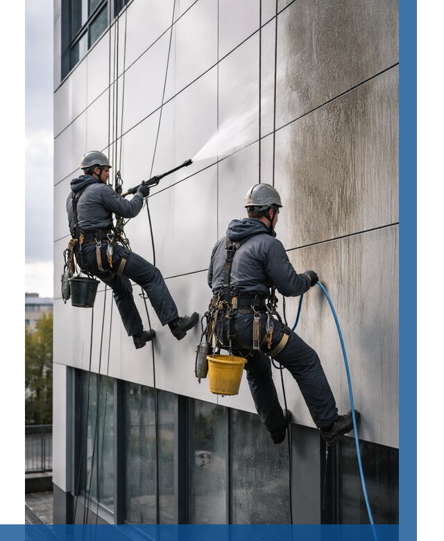 Мойка фасада из композита в Нальчике по цене от 311 р. | ВЫСОТНИК-Нль