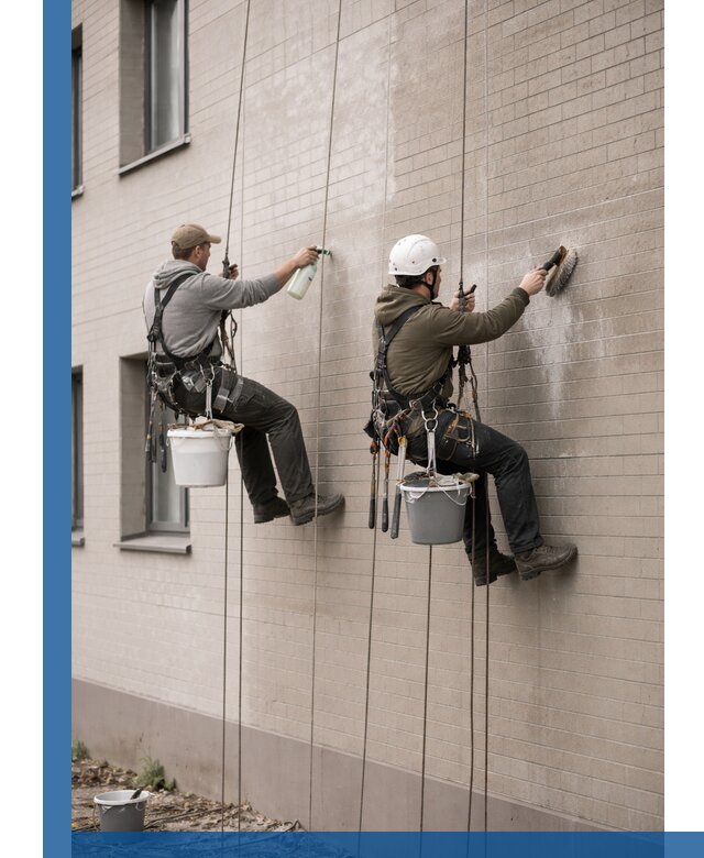 Удаление высолов с фасада зданий в Нальчике без повреждений и следов