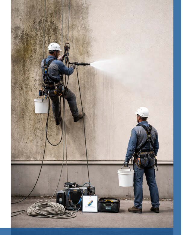 Очистка фасада от плесени в Нальчике от 311 р. | ВЫСОТНИК-Нль