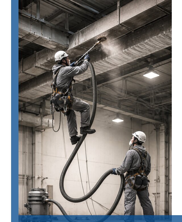 Обеспыливание потолочных конструкций в Нальчике промышленным альпинизмом