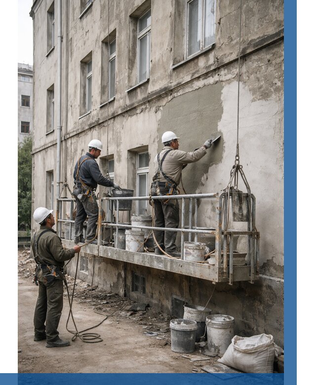 Капитальный ремонт фасада в Нальчике от 4352 р. | ВЫСОТНИК-Нль