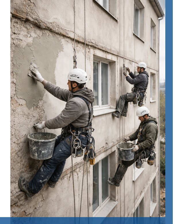 Ремонт штукатурного фасада в Нальчике от 777 р. под ключ | ВЫСОТНИК-Нль