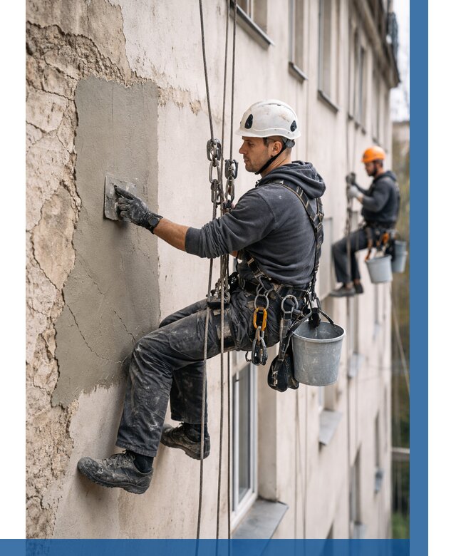 Восстановление штукатурки фасада в Нальчике от 1244 р. | ВЫСОТНИК-Нль