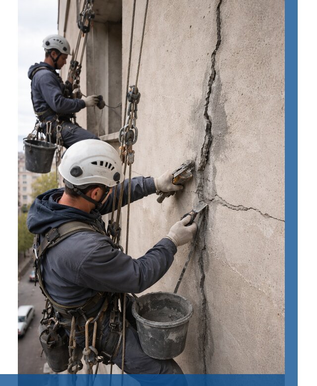 Заделка трещин на фасаде в Нальчике от 933 р. | ВЫСОТНИК-Нль