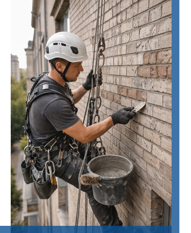 Ремонт кирпичной кладки фасада в Нальчике от 1865 р. | ВЫСОТНИК-Нль