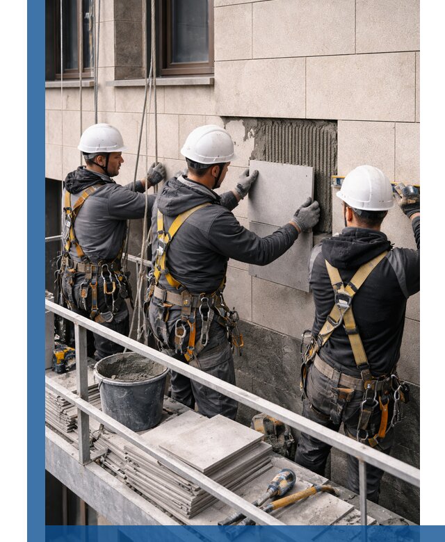 Ремонт облицовки фасада плиткой в Нальчике с гарантией