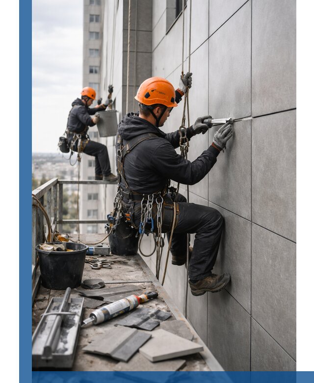 Профессиональный ремонт фасада из керамогранита в Нальчике