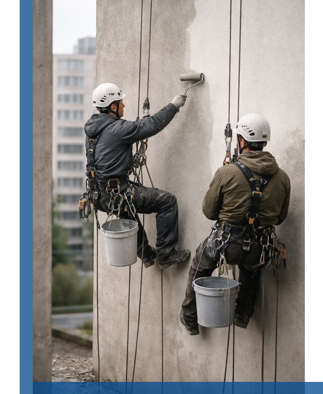 Покраска фасадов высотными альпинистами в Нальчике с гарантией