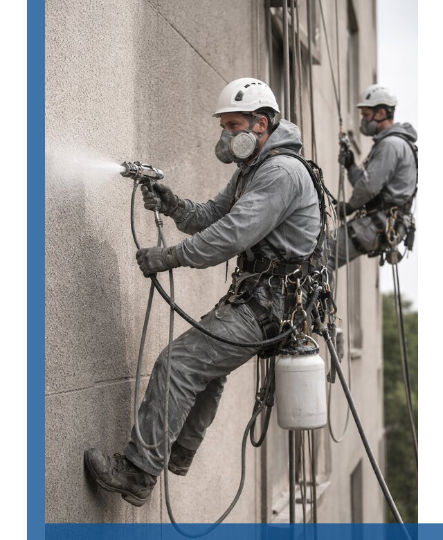 Безвоздушная покраска фасадов зданий в Нальчике профессионально