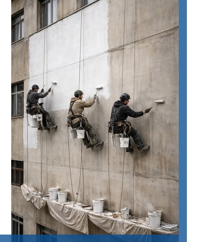 Покраска бетонного фасада в Нальчике от 363 р за м2 | ВЫСОТНИК-Нль