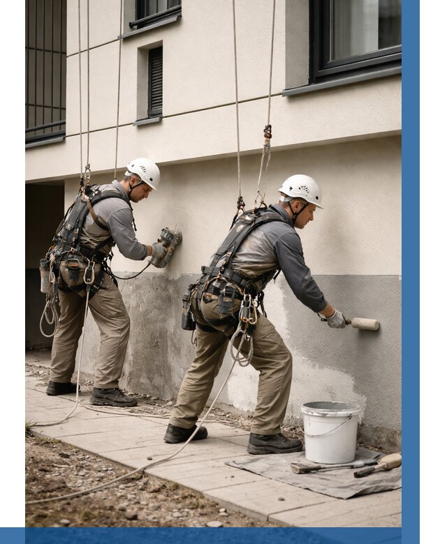 Окраска цоколя здания в Нальчике от 466 р. под ключ | ВЫСОТНИК-Нль