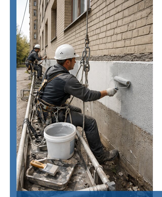 Окраска цоколя здания в Нальчике профессионально и надежно