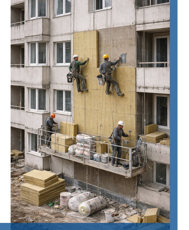 Утепление фасада минватой в Нальчике от 1554 р. | ВЫСОТНИК-Нль