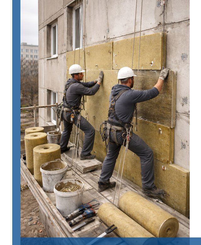 Утепление фасада минватой в Нальчике под ключ с гарантией