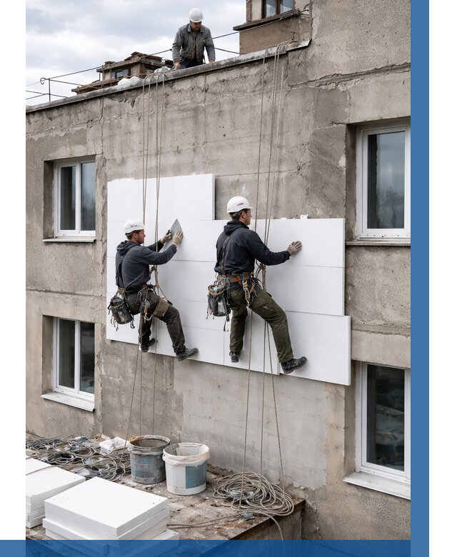 Утепление фасада пенополистиролом в Нальчике от 1865 р. | ВЫСОТНИК-Нль