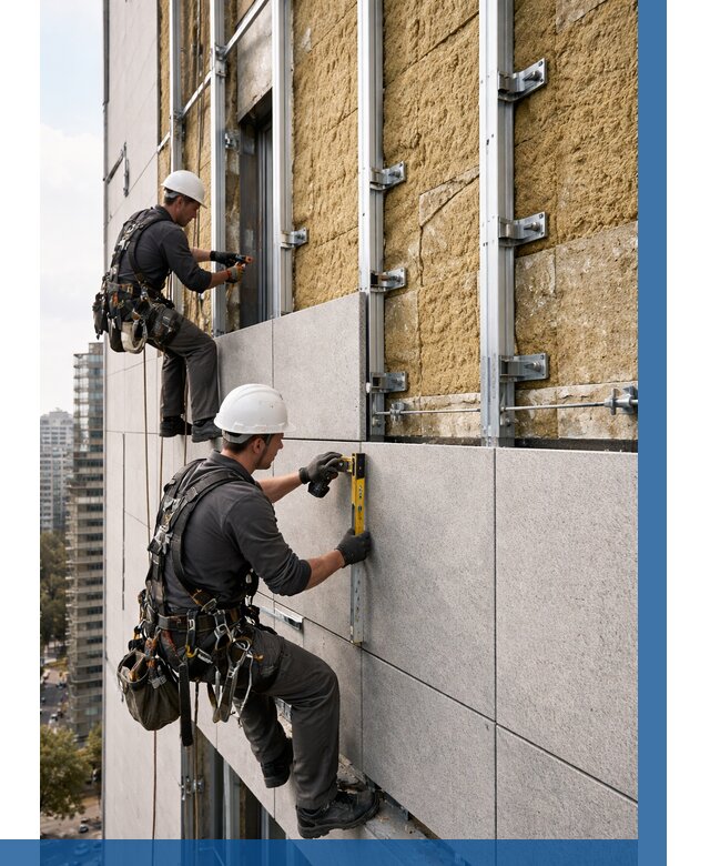 Монтаж вентилируемого фасада в Нальчике от 3627 р. | ВЫСОТНИК-Нль