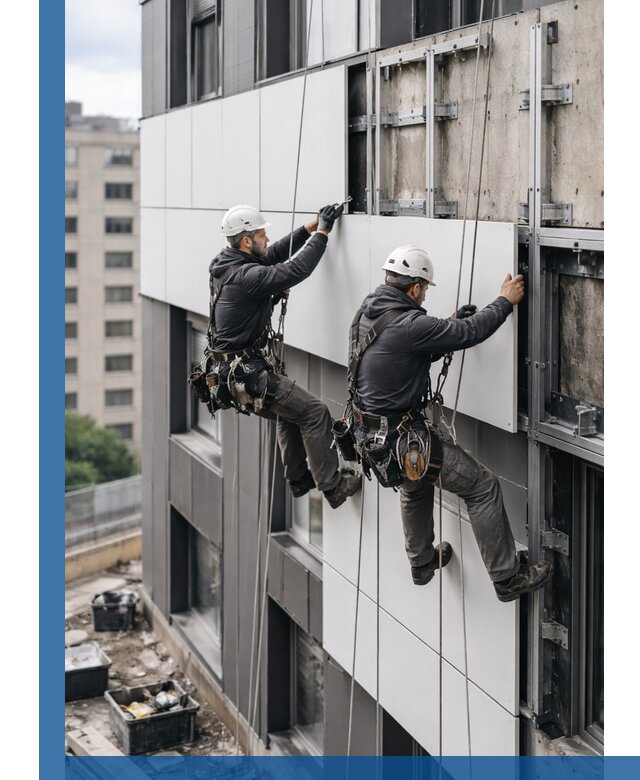 Монтаж композитных панелей фасада в Нальчике под ключ