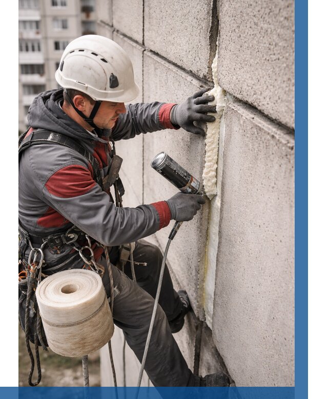 Утепление межпанельных швов в Нальчике от 725 р. | ВЫСОТНИК-Нль