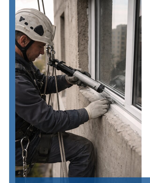 Герметизация оконных швов снаружи в Нальчике профессионально