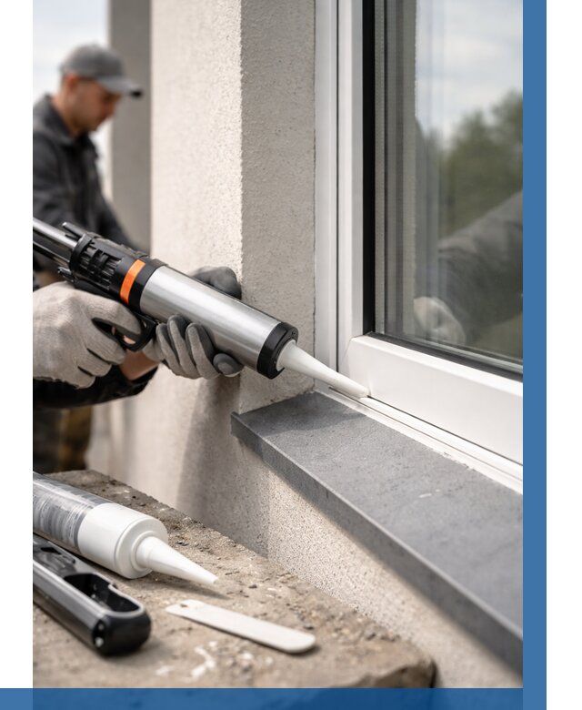 Герметизация монтажных швов окон в Нальчике от 674 р. | ВЫСОТНИК-Нль