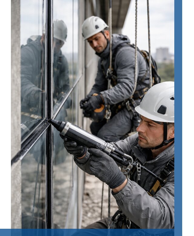 Герметизация витражных швов в Нальчике от 674 р. | ВЫСОТНИК-Нль