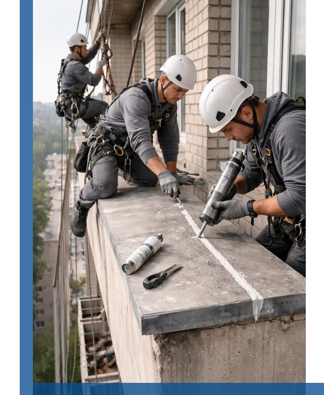 Герметизация балконного козырька в Нальчике профессионально