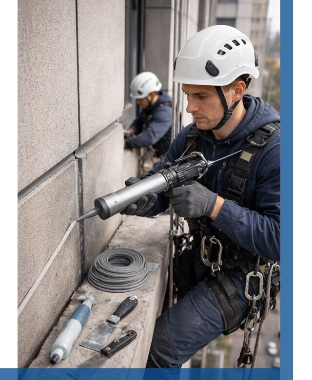 Герметизация деформационных швов фасада в Нальчике от 725 | ВЫСОТНИК-Нль