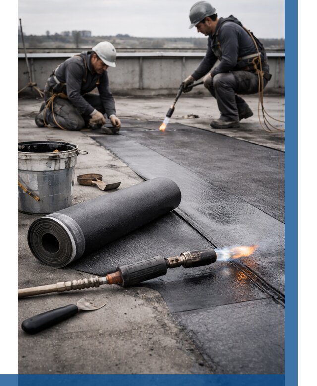 Ремонт рулонной кровли в Нальчике от 674 р. | ВЫСОТНИК-Нль