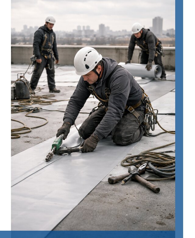 Ремонт мембранной кровли в Нальчике от 1865 р./м2 | ВЫСОТНИК-Нль