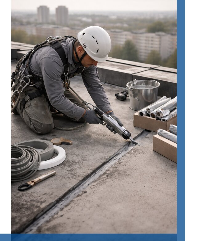 Герметизация швов кровли в Нальчике от 466 р./м2 | ВЫСОТНИК-Нль