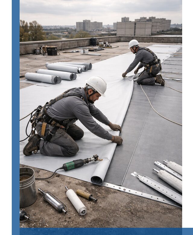 Монтаж мембранной кровли в Нальчике для промышленных зданий