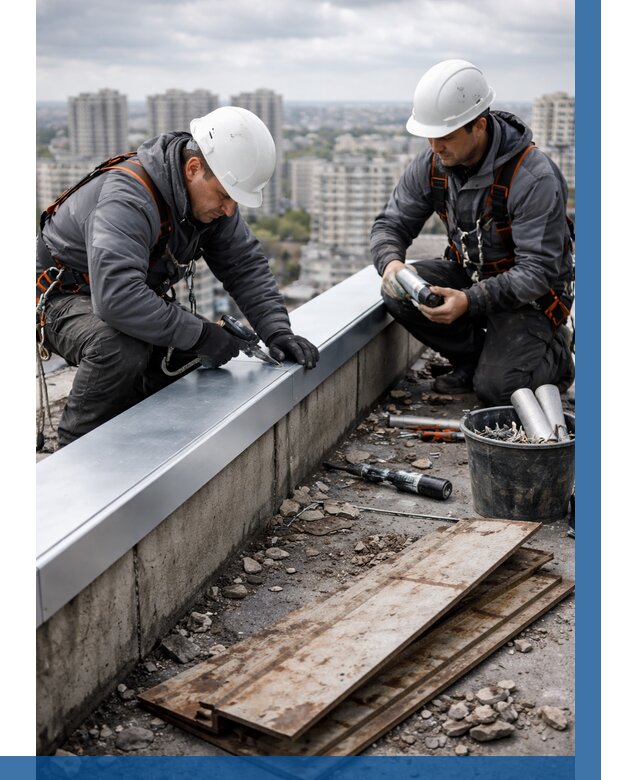 Замена парапетных крышек под ключ в Нальчике от 1244 р. | ВЫСОТНИК-Нль