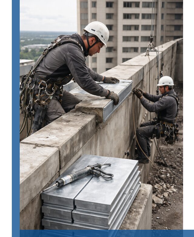 Замена парапетных крышек и установка новых в Нальчике
