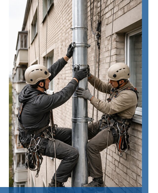 Замена водосточных труб в Нальчике от 6736 р. | ВЫСОТНИК-Нль