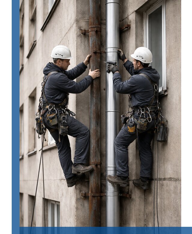 Замена водосточных труб в Нальчике: монтаж и демонтаж под ключ