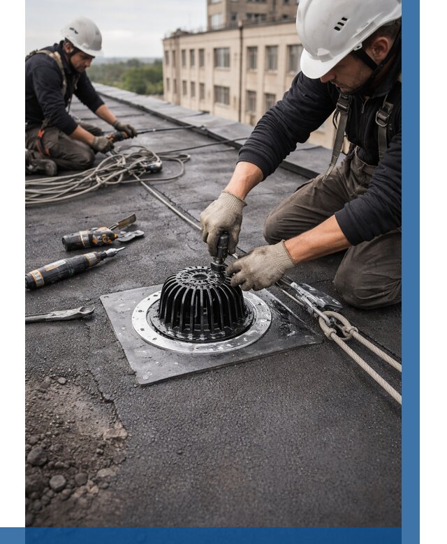 Установка водосточных воронок в Нальчике цена от 3627 р. | ВЫСОТНИК-Нль