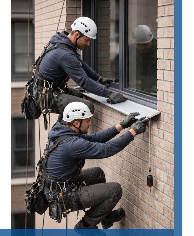 Монтаж оконных отливов под ключ в Нальчике от 3627 р. | ВЫСОТНИК-Нль