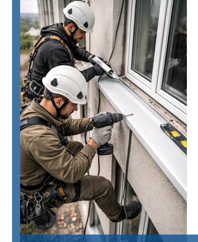 Профессиональный монтаж оконных отливов и отведения воды в Нальчике