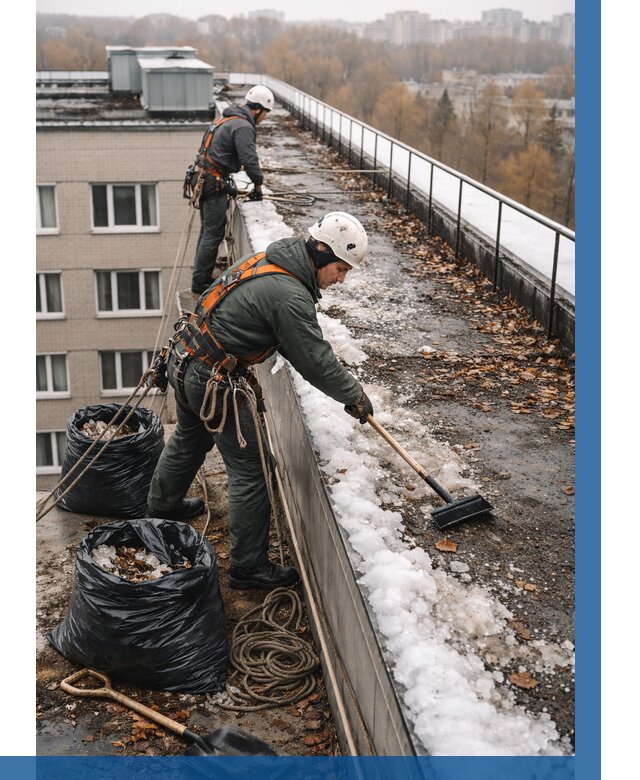 Очистка кровли по периметру в Нальчике от 570 р. | ВЫСОТНИК-Нль