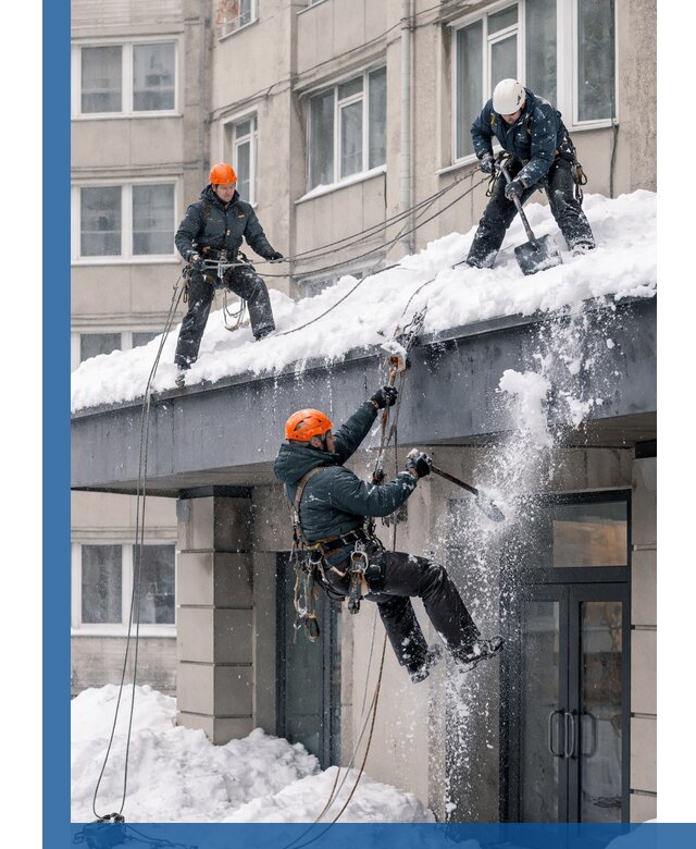 Безопасная очистка навесов от снега в Нальчике круглогодично