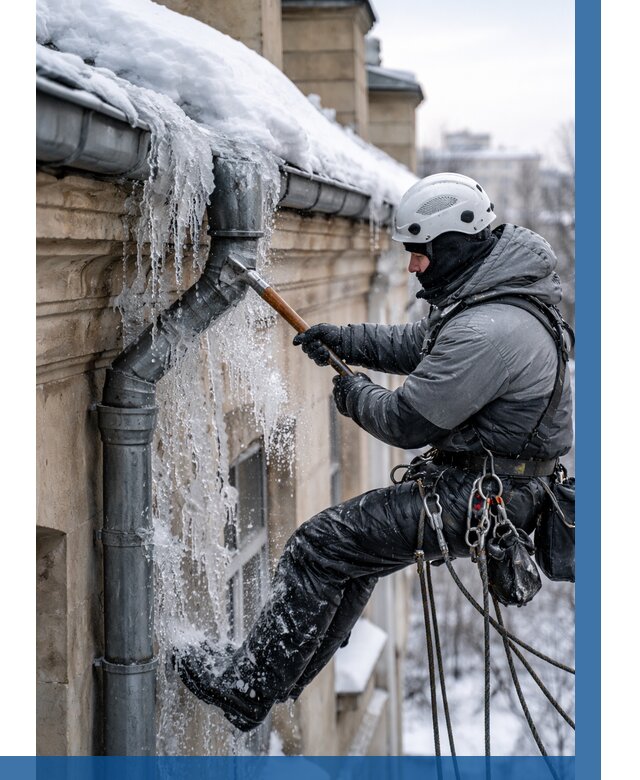 Очистка водостоков от льда в Нальчике от 3627 р. | ВЫСОТНИК-Нль