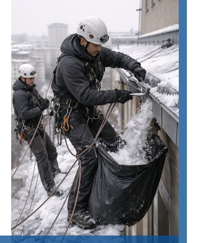 Аварийная очистка крыши в Нальчике под ключ от 311 р. | ВЫСОТНИК-Нль