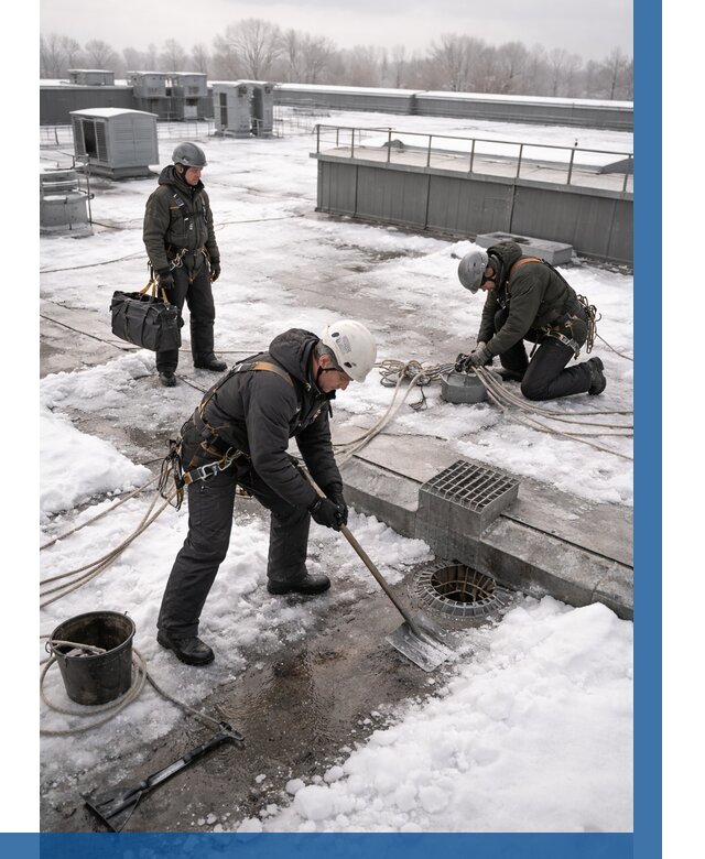 Абонентское обслуживание кровли зимой в Нальчике от 8290 р. | ВЫСОТНИК-Нль