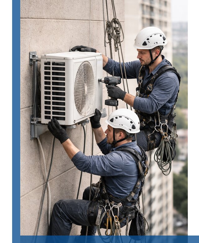 Монтаж внешнего блока кондиционера в Нальчике установка и крепление