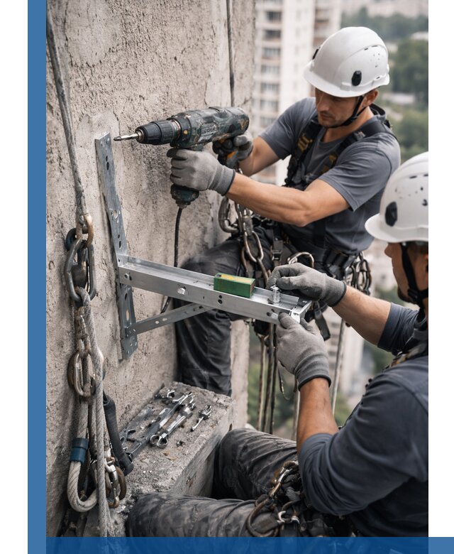 Установка кронштейнов кондиционера и крепежа в Нальчике